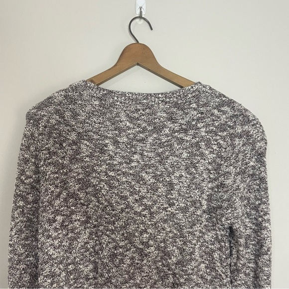 [L.L. Bean] Women's Dark Purple & White Speckled Knit Sweater - Picture 7 of 7